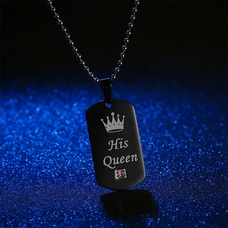 King And Queen Couple Necklaces