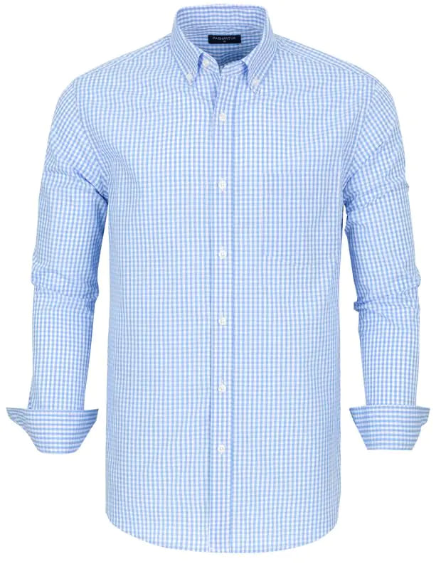 Mens Button Down Shirts Plaid Long Sleeve Dress Shirts Regular-Fit Casual Shirt(PK4273XL)