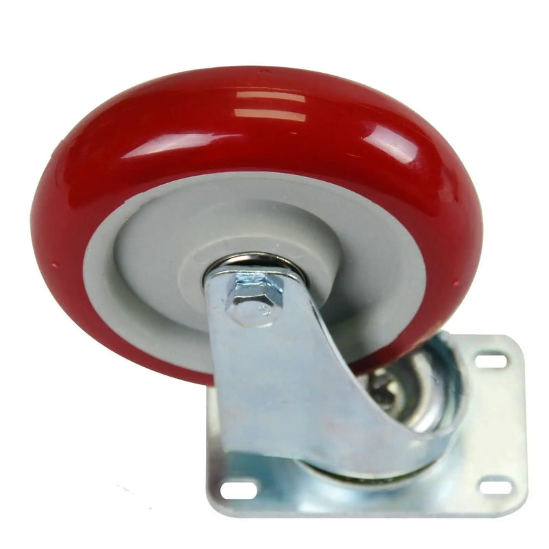 4 Pack 5 Inch Caster Wheels Swivel Plate Polyurethane Wheels Heavy Duty Wheels