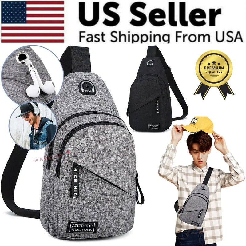 Men Women Sling Bag Chest Fanny Packs Cross Body Travel Sports Shoulder Backpack