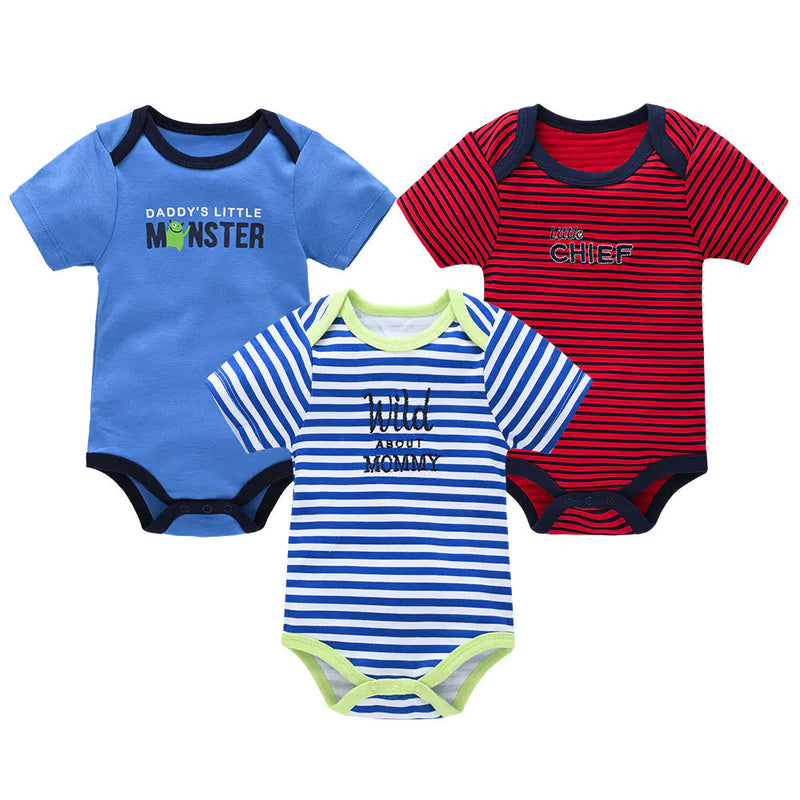 Summer Newborn Baby Clothes 3-Piece Set with Romper