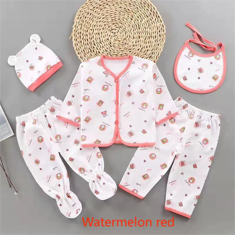 Newborn Cotton Clothing Set - 5 Pieces for Babies