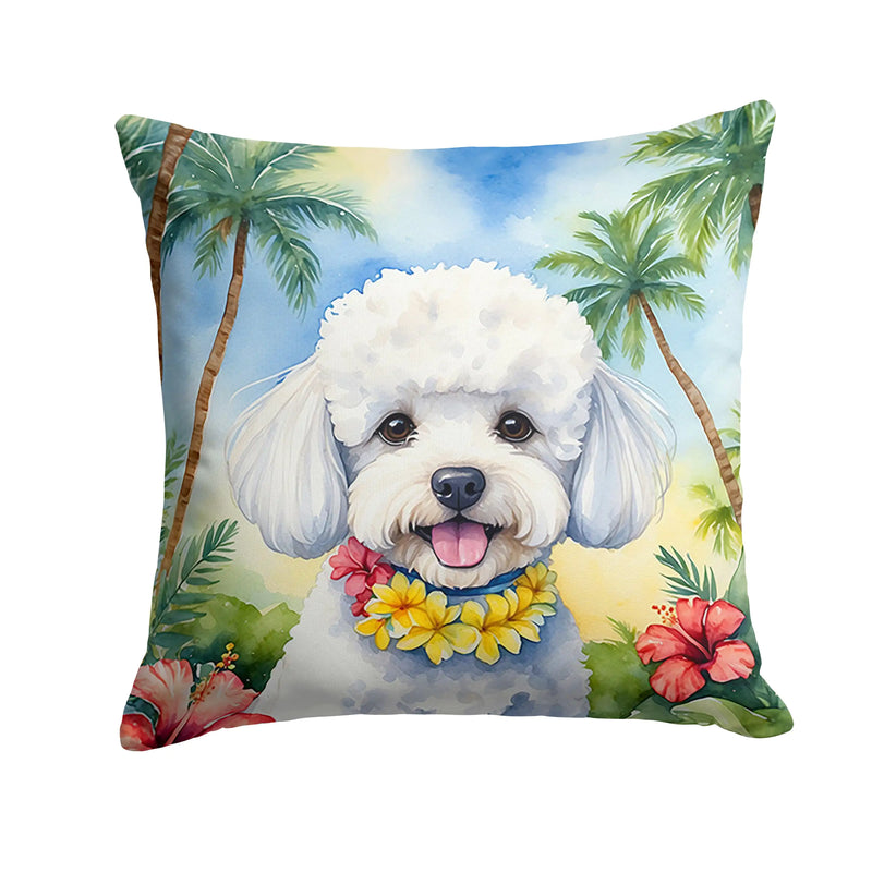 Bichon Frise Luau Throw Pillow