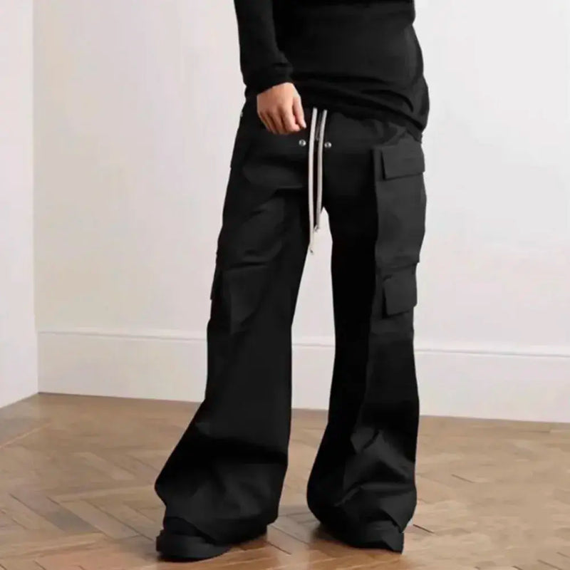 RO Style Wide Leg Drawstring Cargo Pants