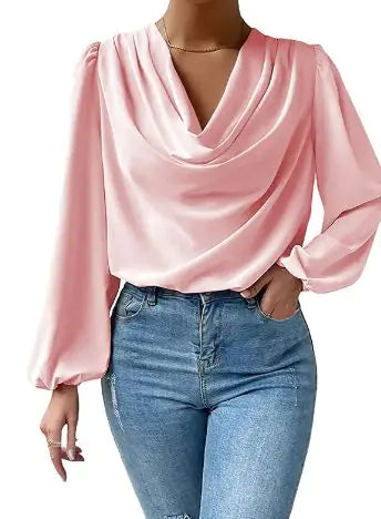 Fashion Women Blouses Pile Collar