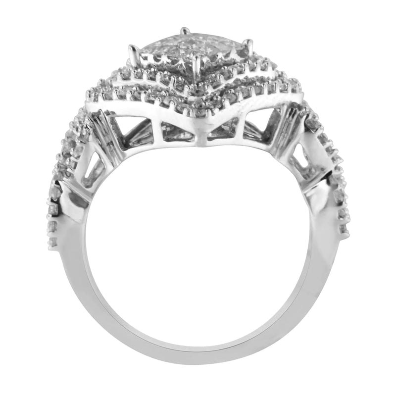 14KT White Gold Diamond Composite Ring (1 cttw, H-I Color, I1-I2 Clarity)