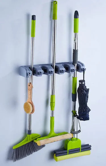 Bathroom Spring Mop & Broom Holder
