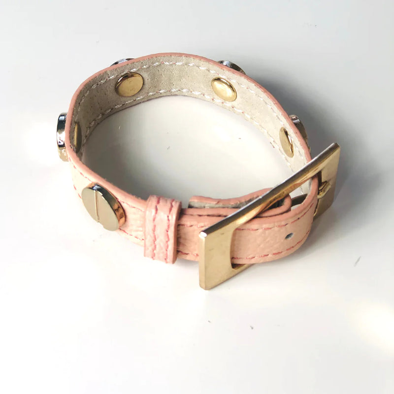 Button Leather Bracelet