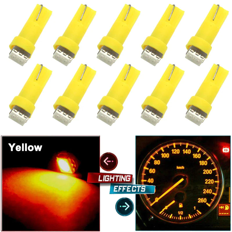 70PCS T5 T10 5050-SMD LED Speedometer Instrument Gauge Cluster Dash Light Bulbs