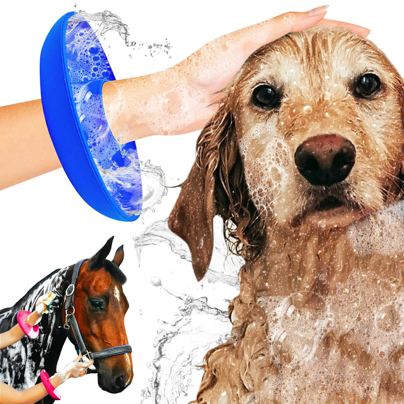 BaR-K Drip Catcher Cuffs - Pet Bathing Tool for Dog Shower and Dog Bathtub - Dog Bathing Station Grooming Supplies and Horse Supplies for Horse Grooming Kit - Protective Dog Washing Tool - Blue 2 Set