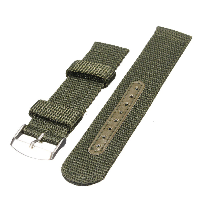 18mm 20mm 22mm 24mm Military Canvas Nylon Wrist Watch Band Strap Bracelet Sport