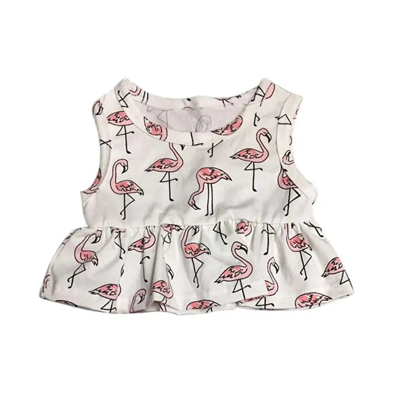 Cotton Sleeveless Flamingo Tops For Newborn Baby