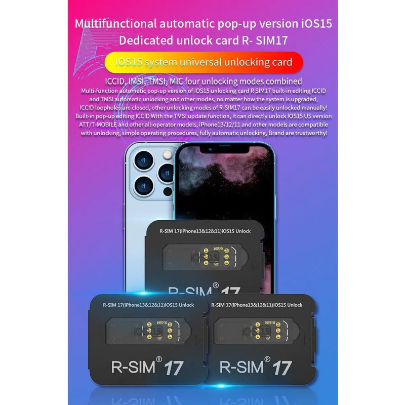 R-SIM17 2022 RSIM Nano Unlock Card For iPhone 13 12 11 Pro Max X XR iOS15 RSIM17