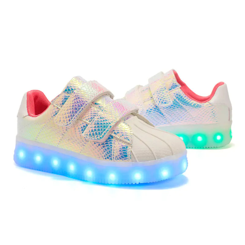 Colorful LED Light-Up Shell Head Fashion Shoes