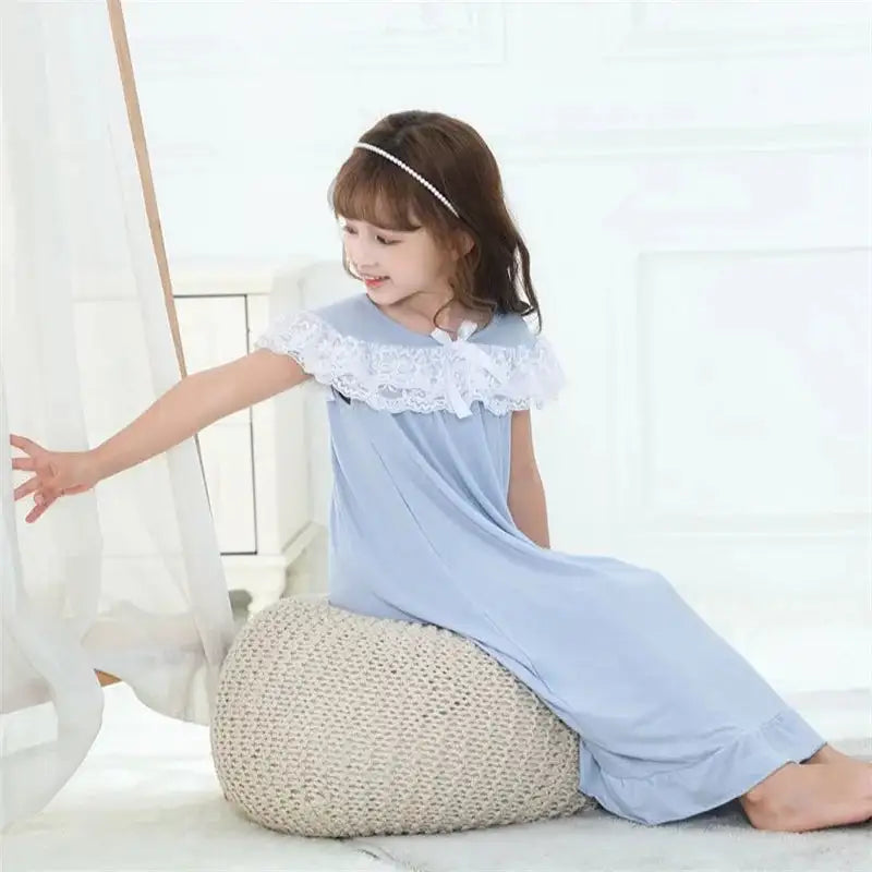 Girls Short Sleeve Pajama Dress