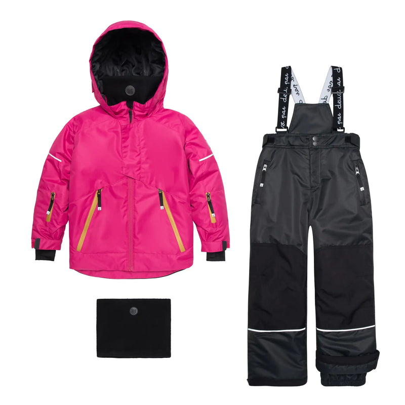 Two Piece Technical Snowsuit Fuchsia And Black