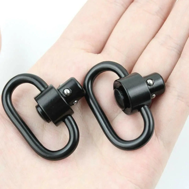 2PCS Heavy Duty Flush Push Button Quick Detach 1.25" Rifle QD Sling Swivel Mount