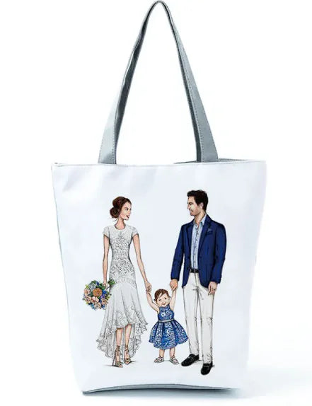 Cute Cartoon Super Mama Print Bag Travel Shoulder