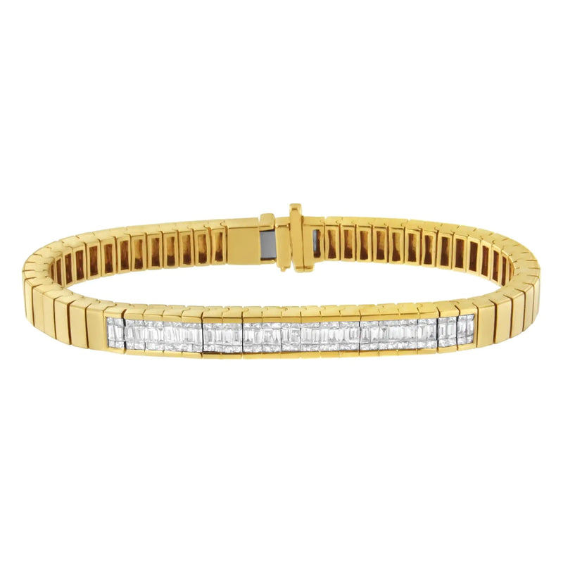 14KT Yellow Gold Diamond ID Tennis Bracelet (2 cttw, H-I Color, VS2-SI1 Clarity)