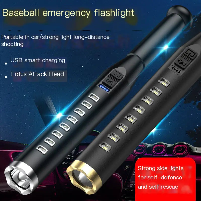 USB Rechargeable Baseball Bat Flashlight for Outdoors