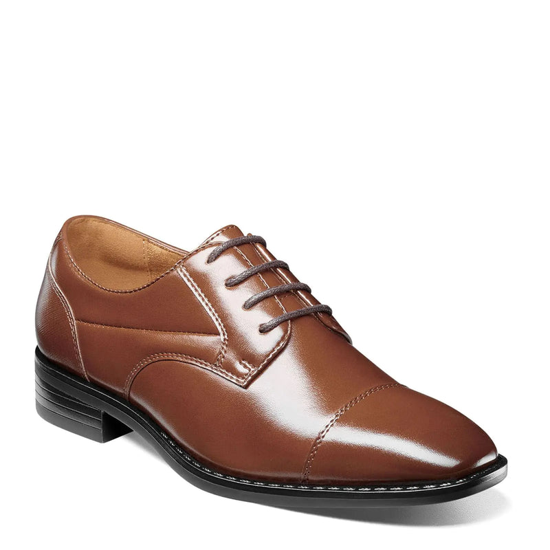 Stacy Adams Boys Kallum Cap Toe Oxford Cognac 2.5 Big Kid