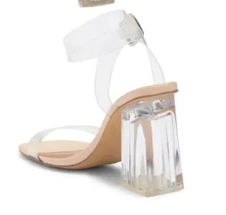 Steve Madden Hundred Clear Block Heel Sandal