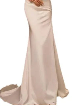 Ivory Satin Mermaid Wedding Dress