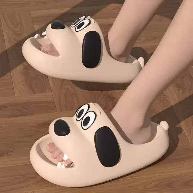 Cartoon Dog Flip Flops