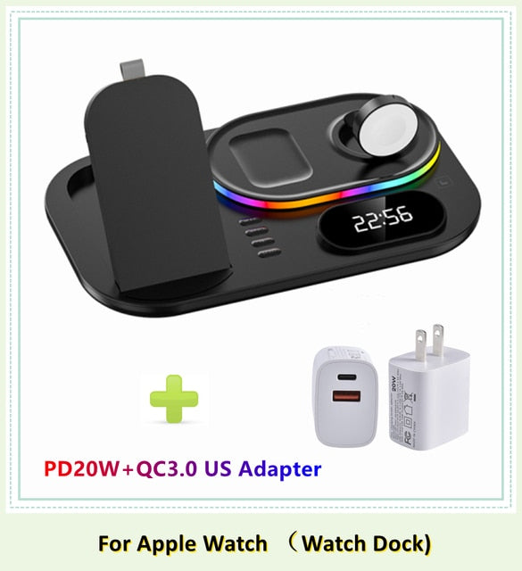 30W LED 4 in 1 Wireless Charger Dock