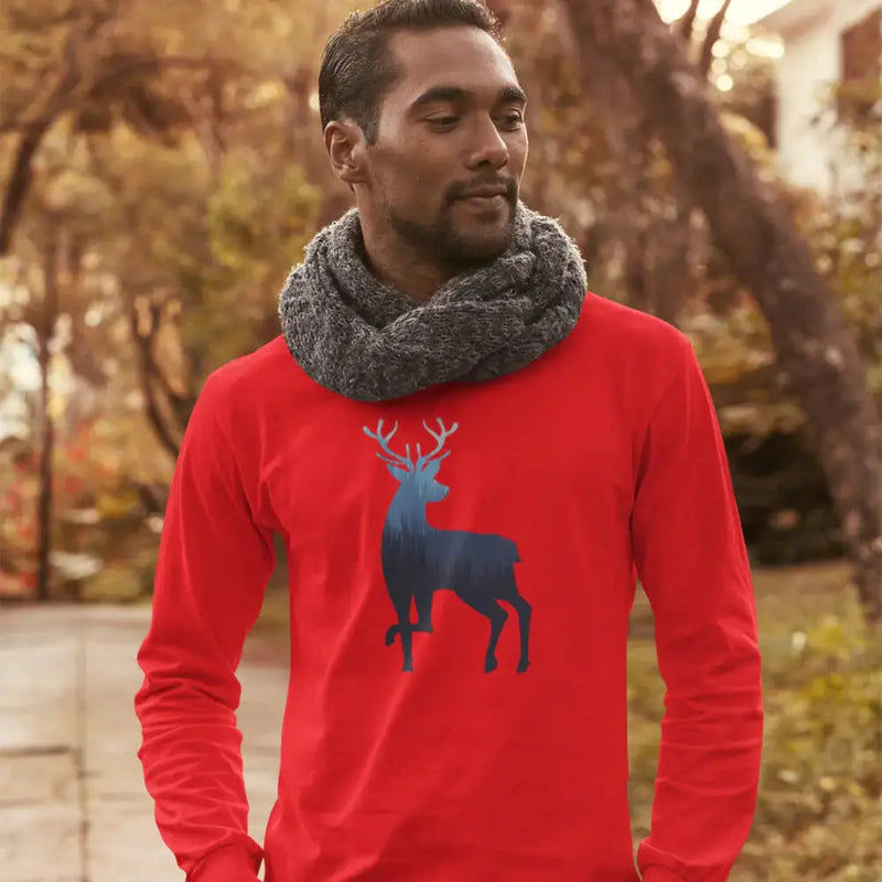 Deer Color 2 Men Long Sleeve Shirt