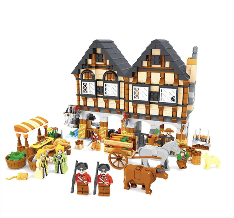 Medieval Farm Small Particles Assembling DIY Plastic Assembling Building Blocks Toys