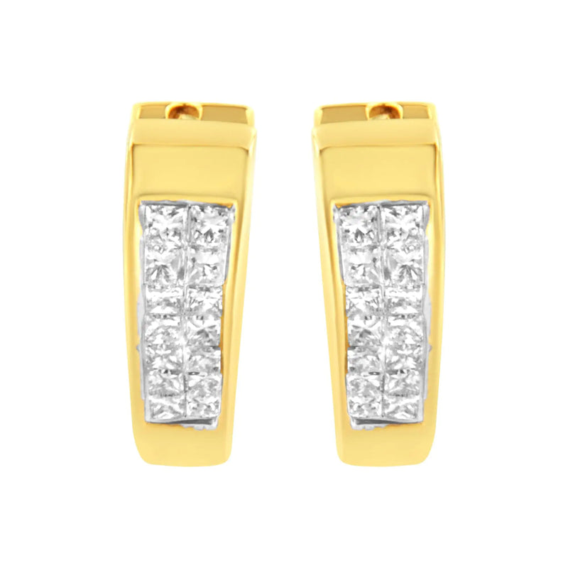 14K Yellow Gold Diamond Huggy Earrings (1/2 cttw, H-I Color, SI2-I1 Clarity)