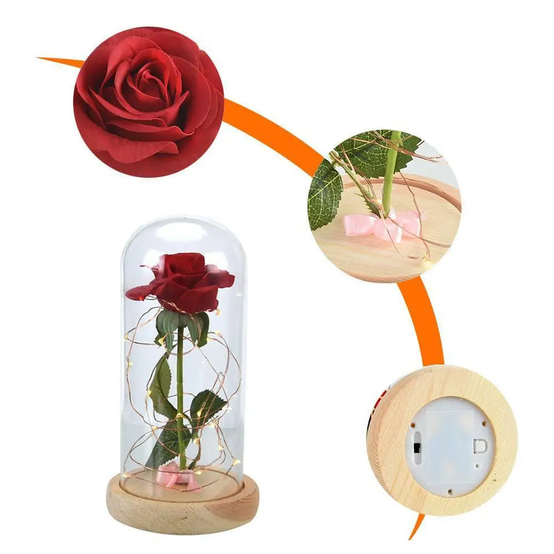 Beauty and Beast Enchanted Rose Lamp