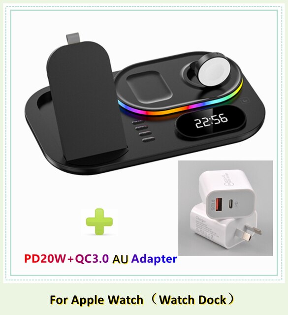 30W LED 4 in 1 Wireless Charger Dock