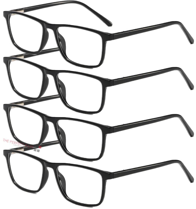 Reading Glasses Mens Womens Unisex Readers Eyeglasses 4 Pack Glasses New Square