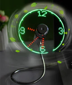USB Clock Fan with Time Display