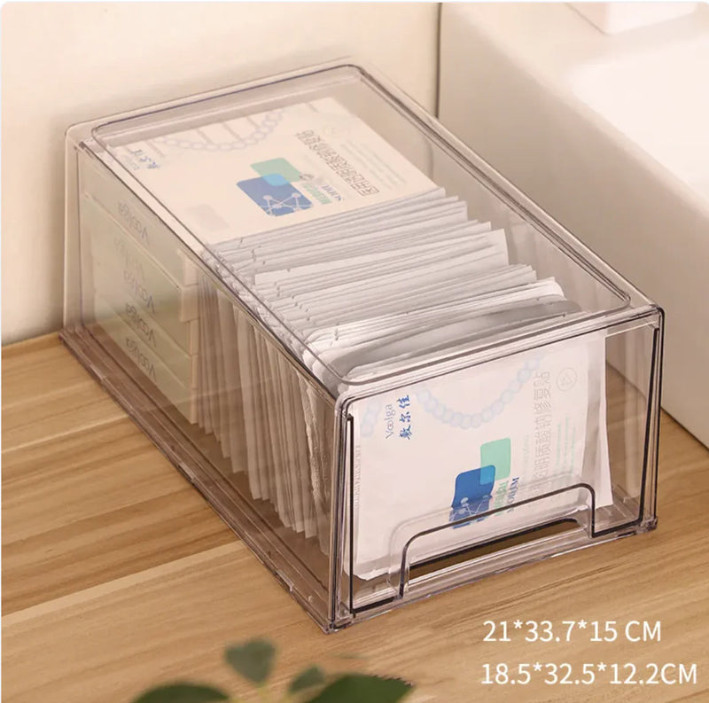 Desk Drawer Mask Storage Box Toilet Cosmetic Acrylic Organizer Rack