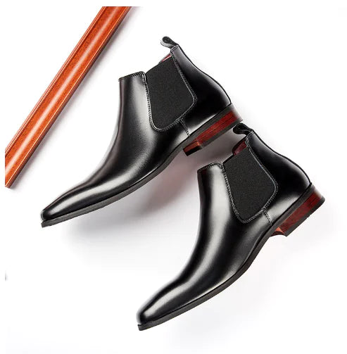 Carved Ankle Boots with British Square Head Design