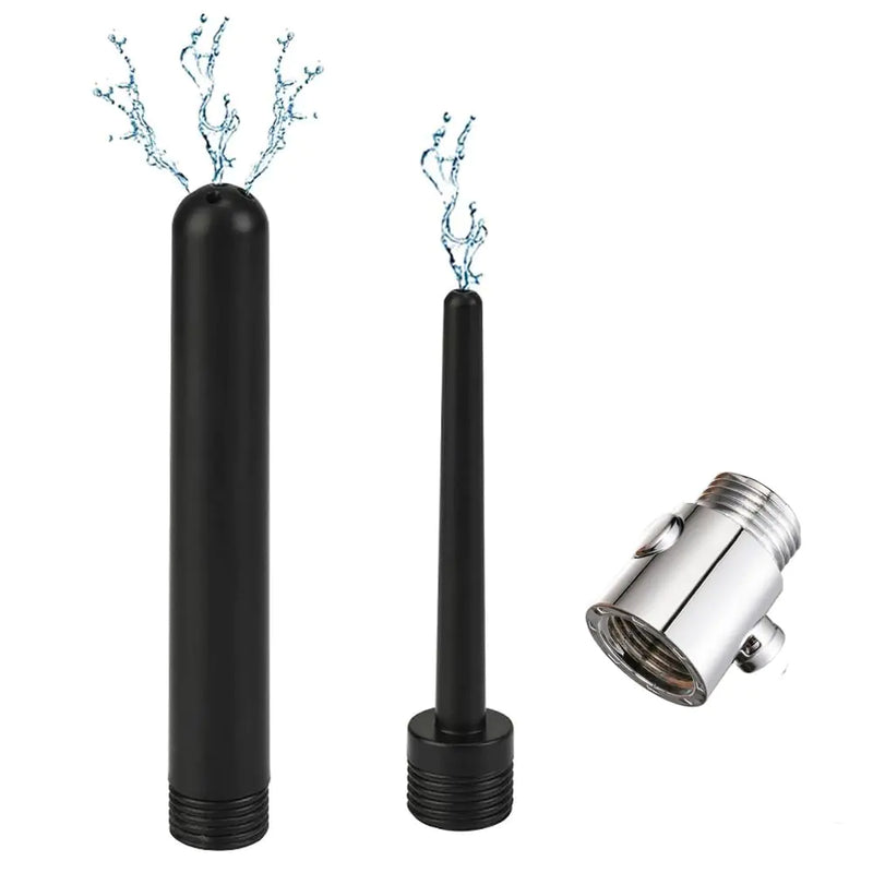 Shower Douche Enema Nozzle with On/Off Water Control Valve SwitchDouche Shower Attachment for Men and Women Portable CleanerEnema Nozzle Kit Colonic System Cleaner for Most Shower Systems ABS Black