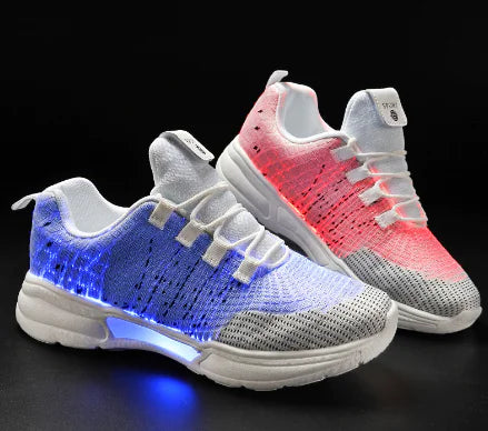 New LED Fiber Optic Light-Up Shoes for Kids and Couples