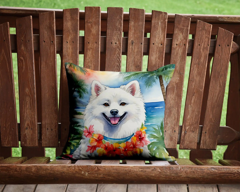 American Eskimo Luau Throw Pillow