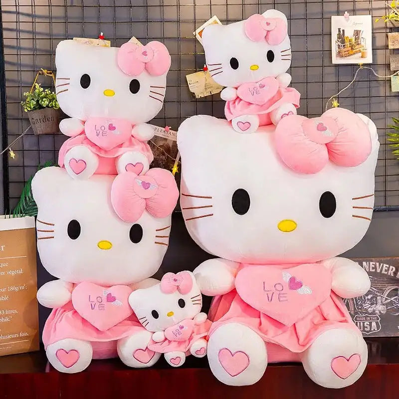 Kawaii Kitty Jumbo Pink Heart Plushie