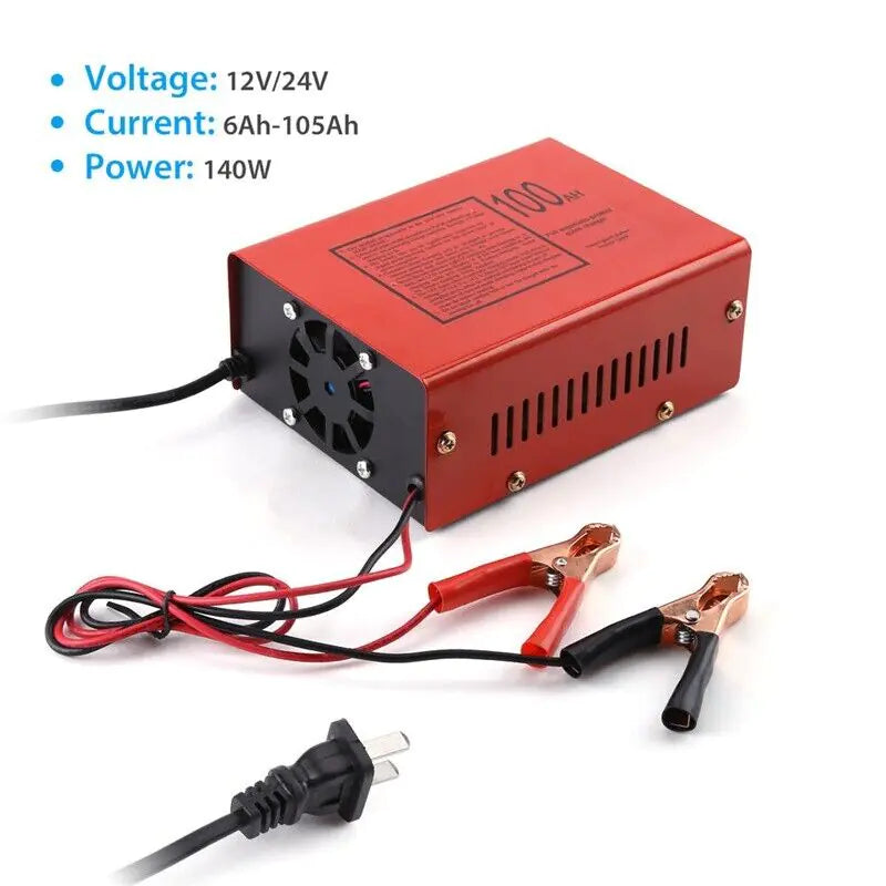 Maintenance Free Battery Charger 12V/24V 10A 140W Output For Electric Car Pro