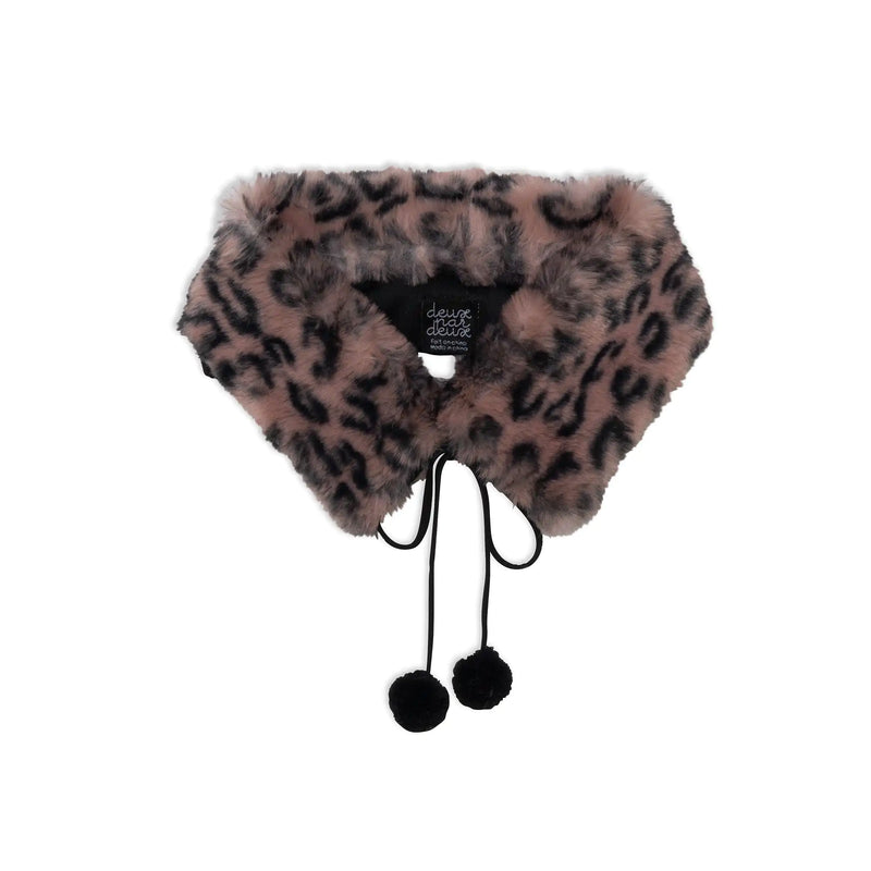 Short Sleeve Fake Fur Dress Dusty Rose Animal Print