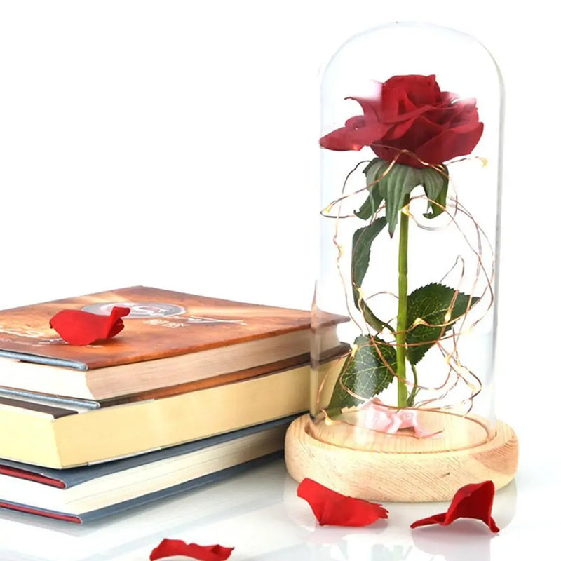 Beauty and Beast Enchanted Rose Lamp