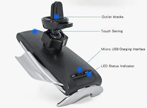 Auto Clamping Wireless Charger Car Mount