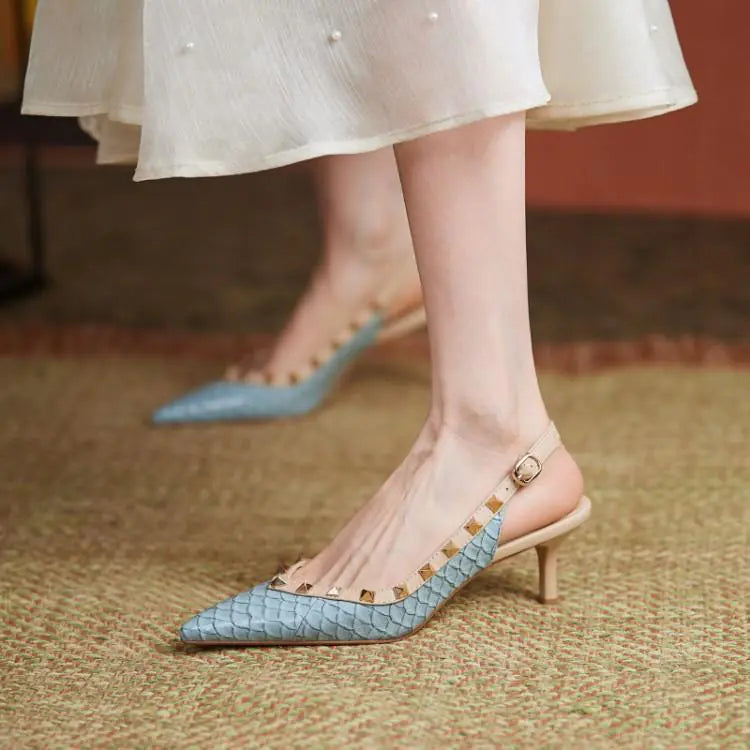 2023 New Design Studded Pointed Toe Sandals