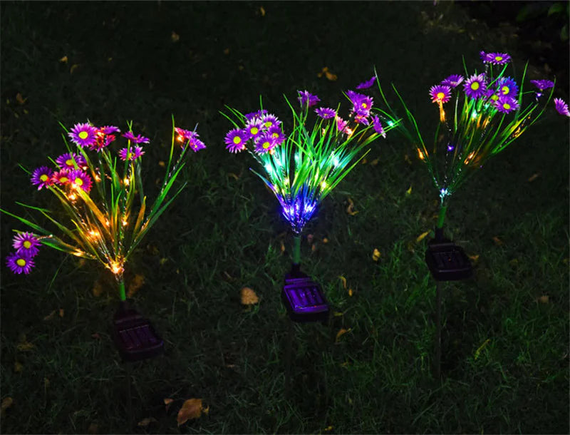 Solar Garden Lights LED Flower Stake Lamp Outdoor Yard Waterproof Patio Decor