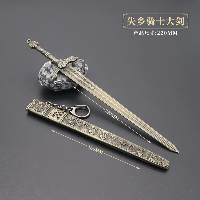 26cm Metal Elden Ring Banished Knight Famous Sword Moon Hidden Katana Game Peripheral Toy Weapon Decoration Collection Ornament