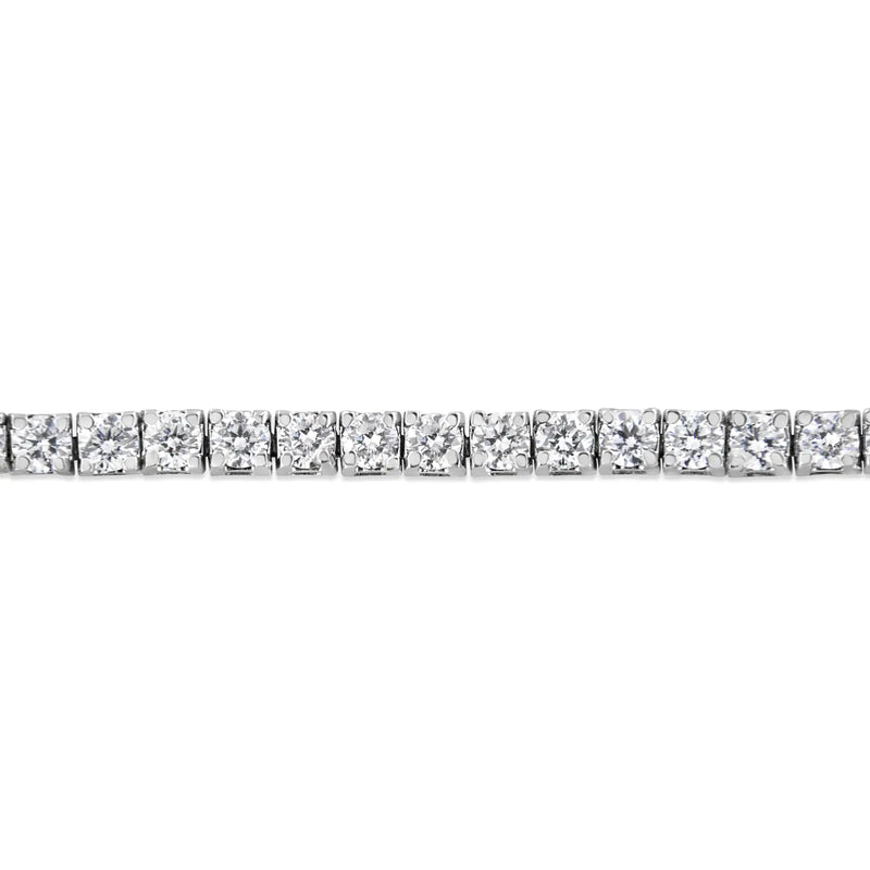 14K White Gold 4-Prong Set Lab Grown Round Diamond Classic Tennis Bracelet (F-G Color, VS1-VS2 Clarity) - 7.25"